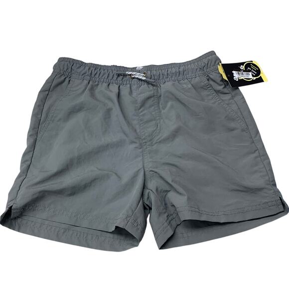 2 New Art Class Boys Large (10/12) Lined Solid Gray UPF 50+ Swimming Trunks - Picture 2 of 3